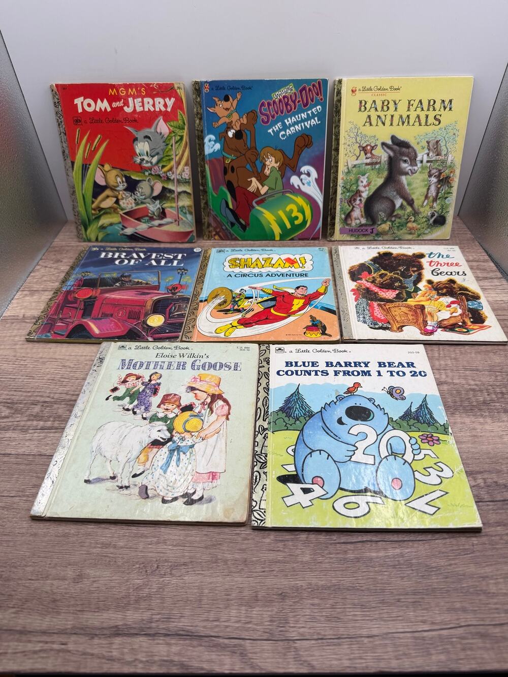 ⁠Vintage Little Golden Books Lot of 8 -Scooby-Doo/Shazam/Tom Jerry/Mother Goose⁠